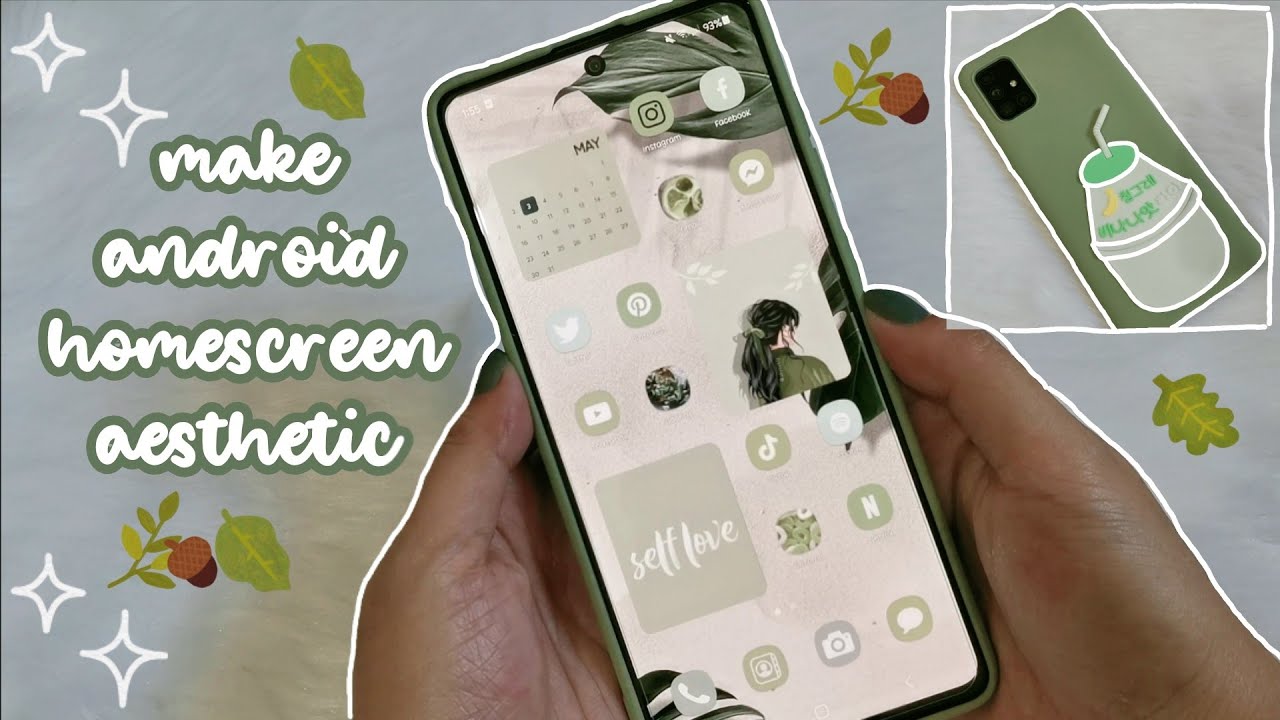 how to make your phone aesthetic ✨️ pastel green theme 🌿