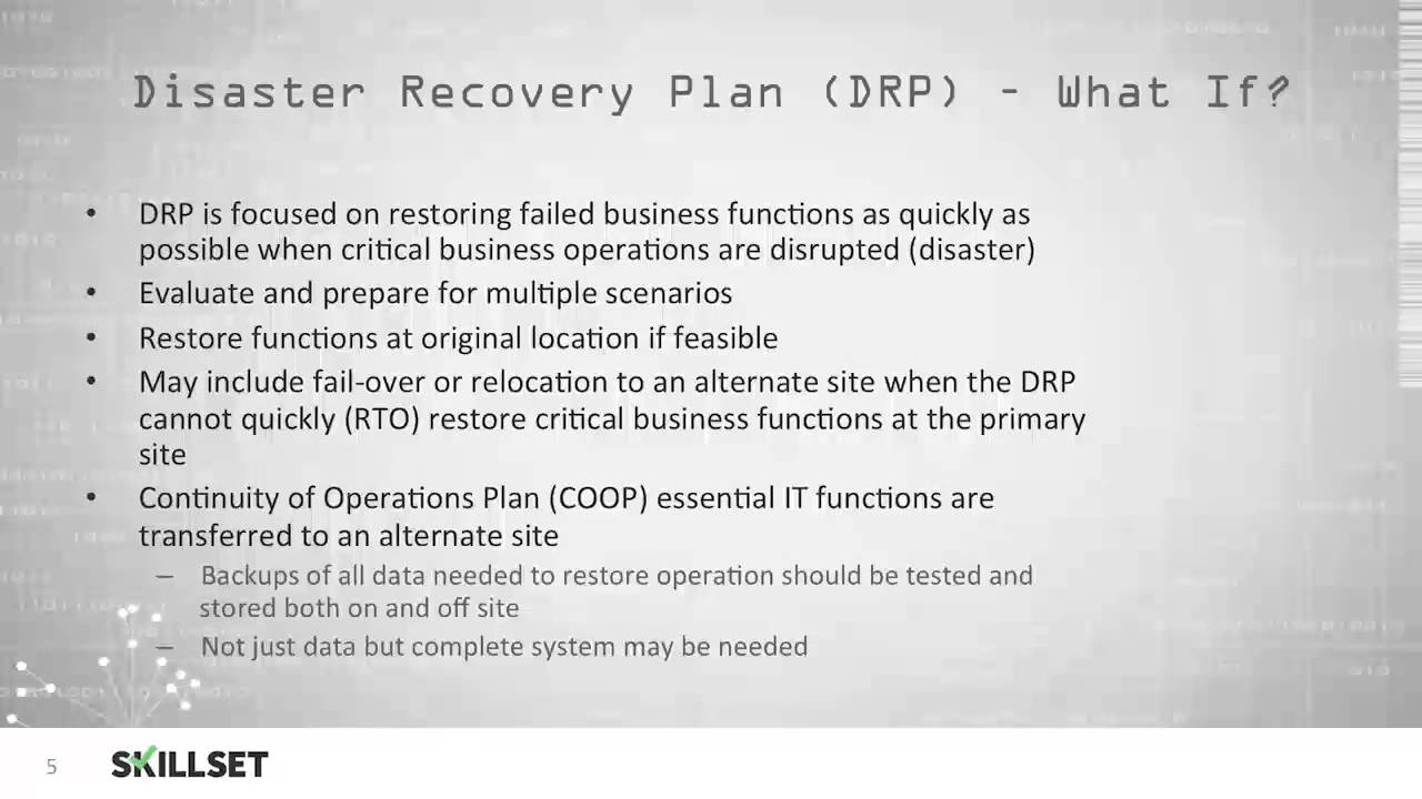 Disaster Recovery Strategy  (CISSP Free by Skillset.com)