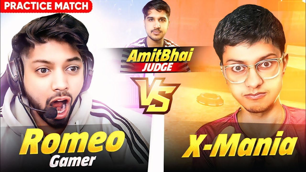 Romeo Gamer Vs X Mania🔥 Practice Match With Amit Bhai Funny Commentary🤡 Free Fire Max