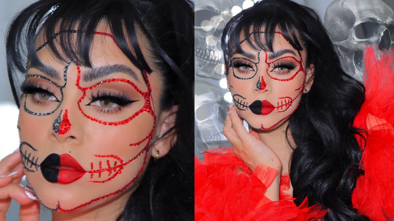 MAQUILLAJE PARA HALLOWEEN FACIL Y RÁPIDO : Calavera 💀 Glamurosa.