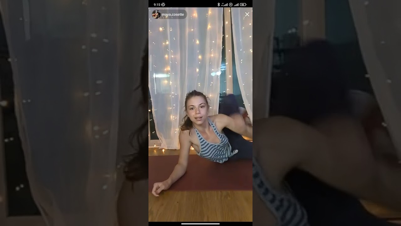 braless yoga on Tik Tok live
