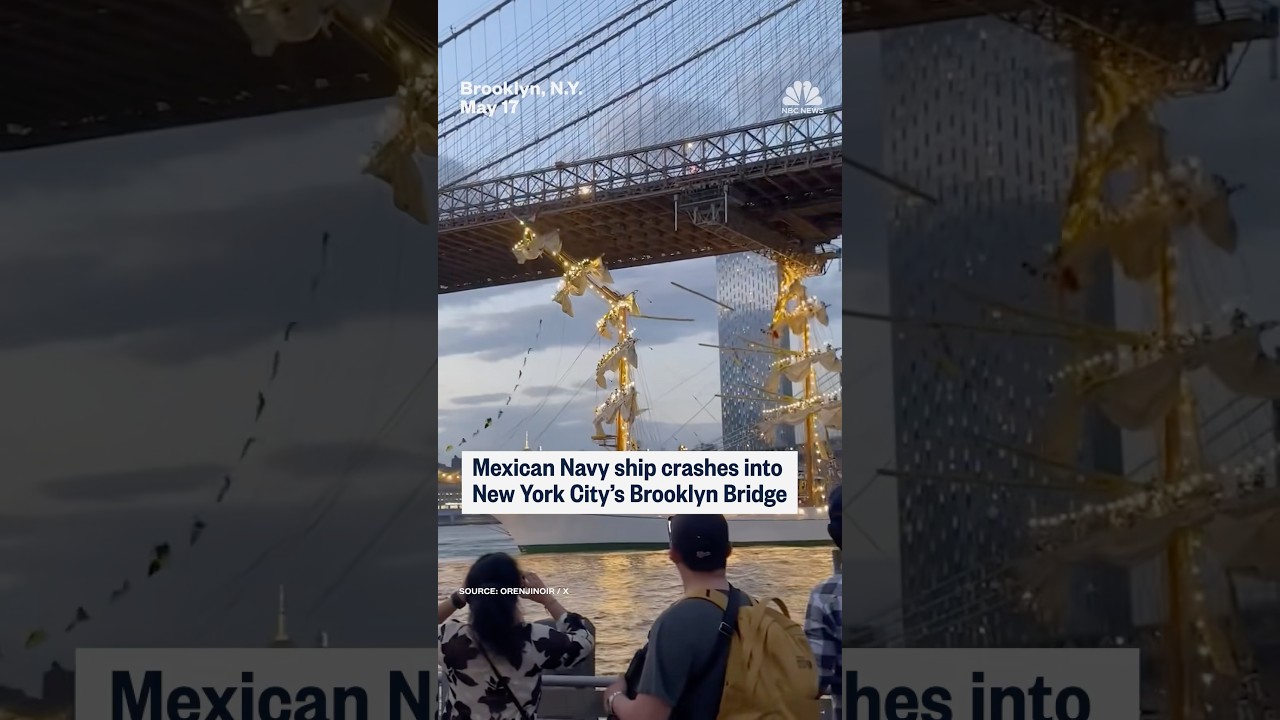 A historic Mexican naval training ship struck the 