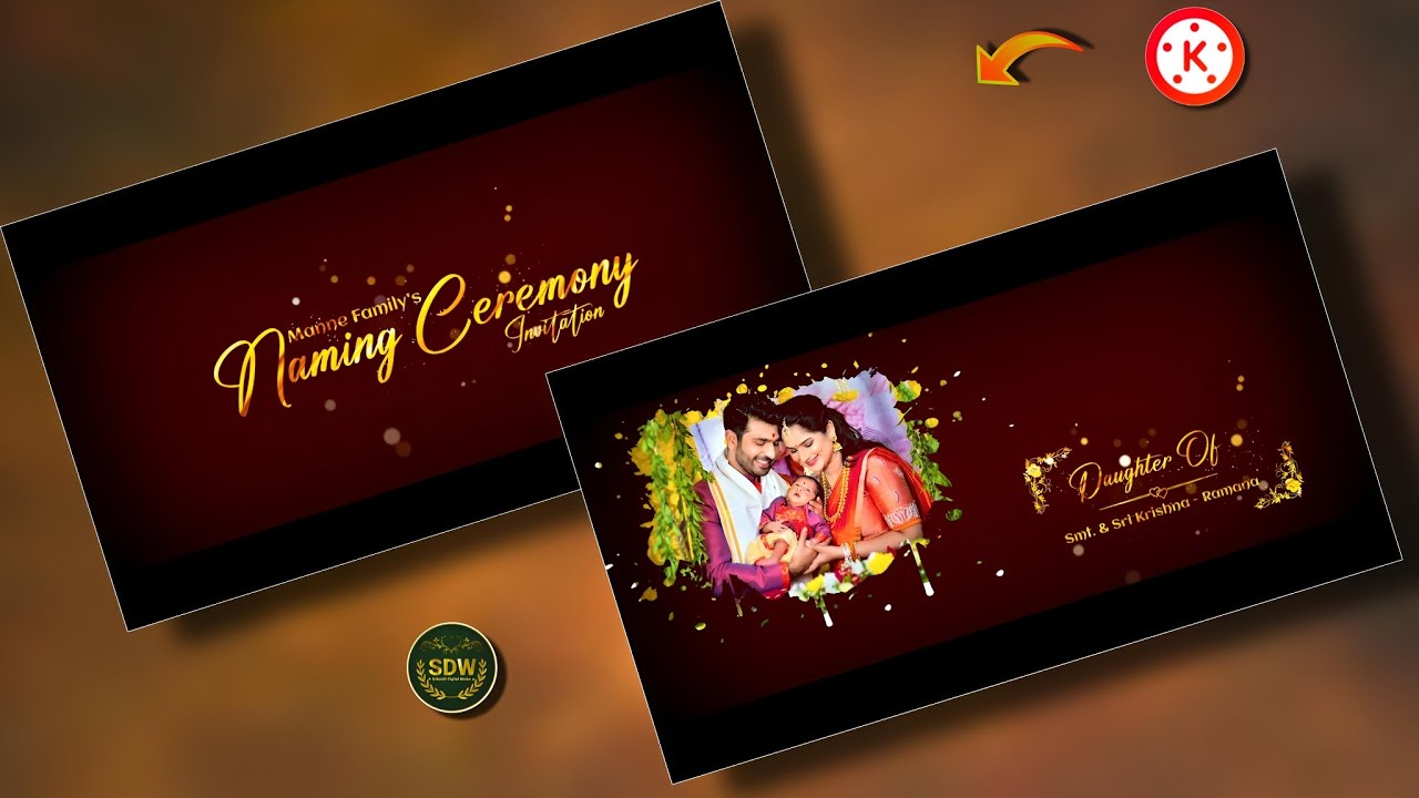Professional Naming Ceremony Invitation video editing in Kinemaster #1 | Srikanth Digital Works