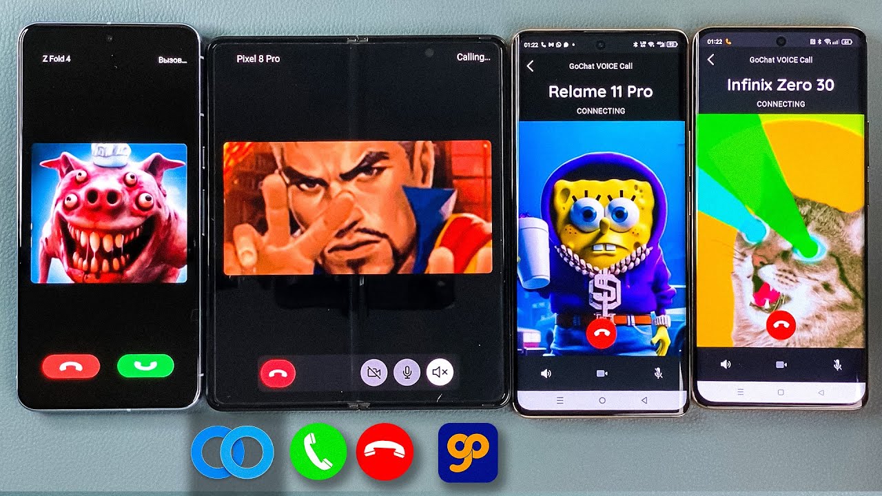 Twinme VS Go Chat Incoming Call & SMS & Video Call Pixel 8 Pro + Z Fold 3 VS Infinix + Realme