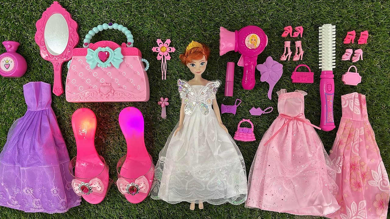 Disney Princess Doll Makeover | DIY Miniature ideas for Barbie | Wig, Dress, Faceup and more!