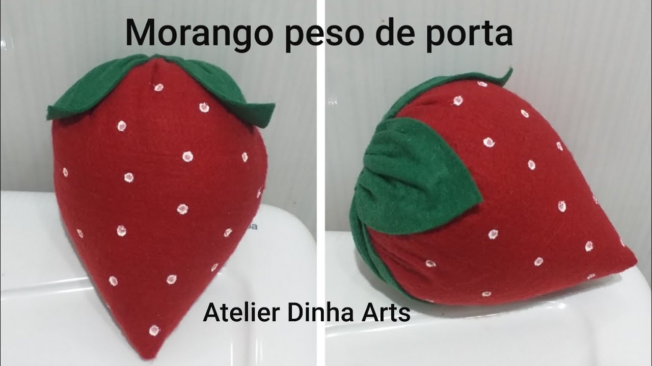 Peso de porta morango de fuxico (fácil e rápido)