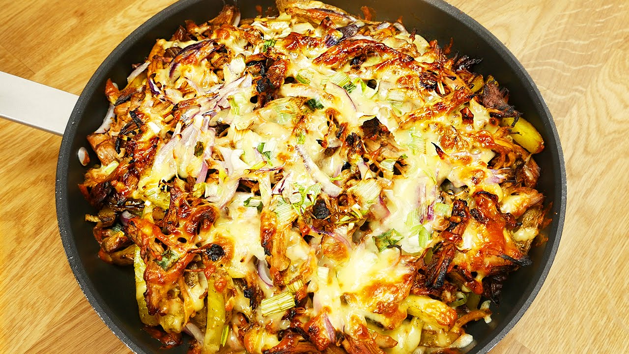 Pulled Pork BBQ mit Pommes