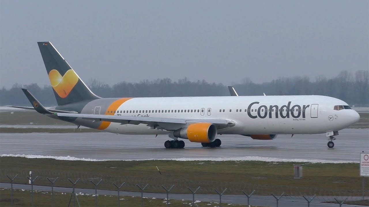 Condor Boeing 767 takeoff at Munich Airport | D-ABUF