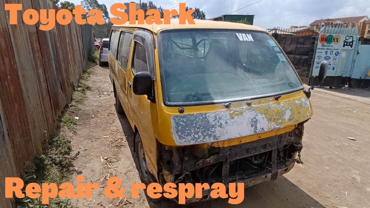 Toyota Shark school van repair and respray.