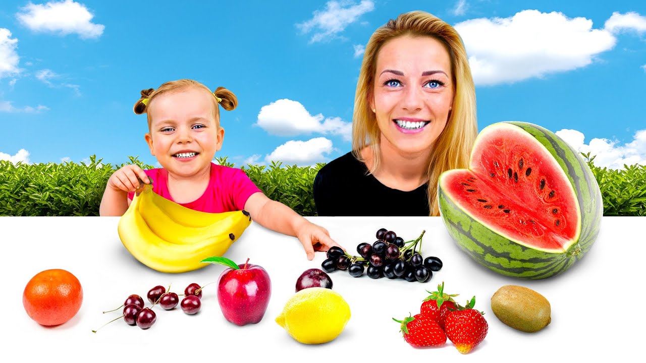 Lerne Obstnamen mit der kleinen Gaby | Indoor-Spielplatz f&uuml;r Kinder Spa&szlig; mit Alex und Gaby