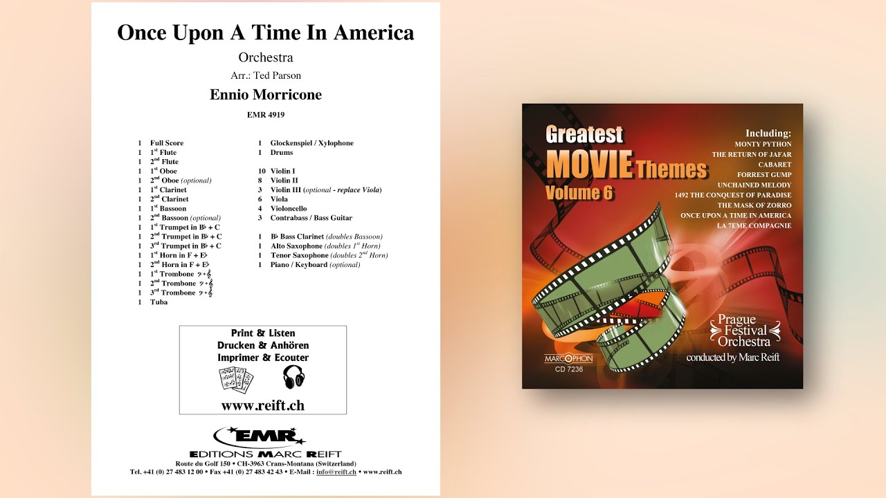 Ennio Morricone: Once Upon A Time In America - Editions Marc Reift - for Orchestra
