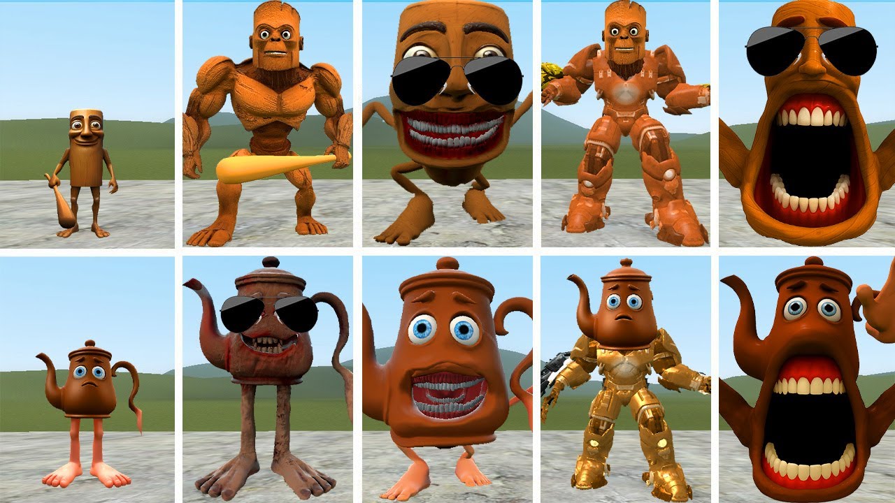???: ALL THE NEW TRANSFORMATIONS OF KING TUNGTUNG SAHUR VS KING TATATA SAHUR IN GMOD!