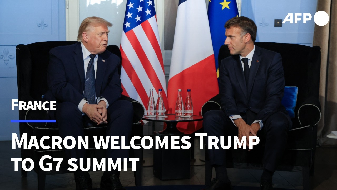 Trump and Macron hold talks ahead of G7 summit in France | AFP