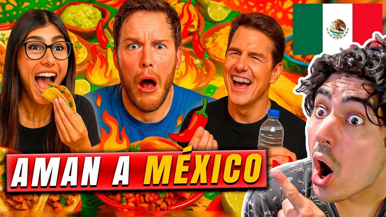 ¡FAMOSOS PRUEBAN COMIDA MEXICANA por PRIMERA VEZ! 🌮😱 Reacciones que NO TE ESPERAS 🇲🇽🔥