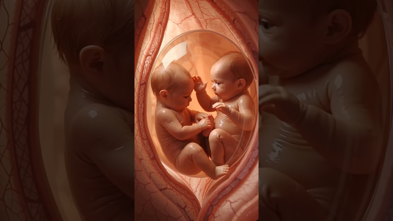 👶 Twin Babies in Womb | First Gentle Kicks & Movements 🤰 #pregnancy #babyinwomb #shorts