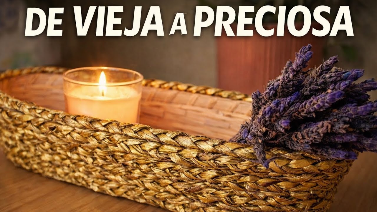 RESTAURANDO UNA CESTA CON RAFIA DORADA | DIY fácil paso a paso