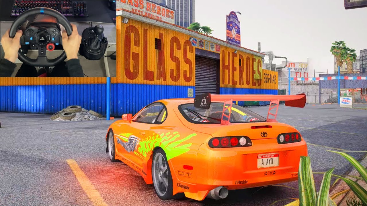 Fast And Furious -Toyota Supra -  Paul Walker - GTA 5 - Logitech g29 - Gameplay