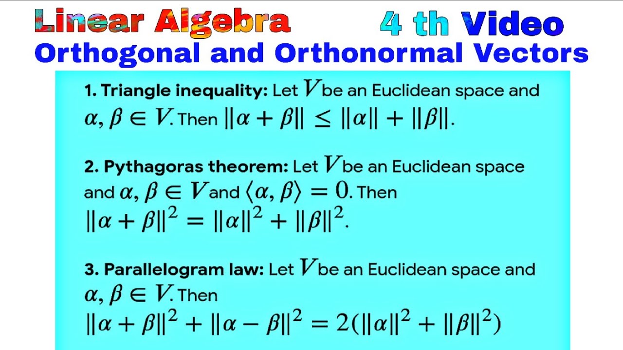 Orthogonal and Orthonormal Vectors in Hindi | BSc 2nd Year Linear Algebra | Easy Explanation