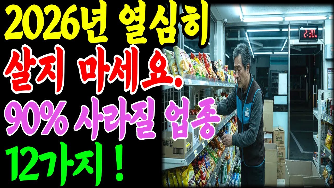 지금 멈춰야할 업종 위험합니다.  2026년 자영업 위험 업종 12가지 안전 업종 5가지