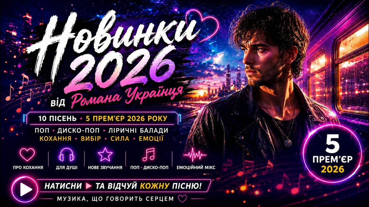 🌌 НОВИНКИ 2026 | РОМАН УКРАЇНЕЦЬ — Кращі пісні (ч. 1) | 5 ПРЕМ’ЄР
