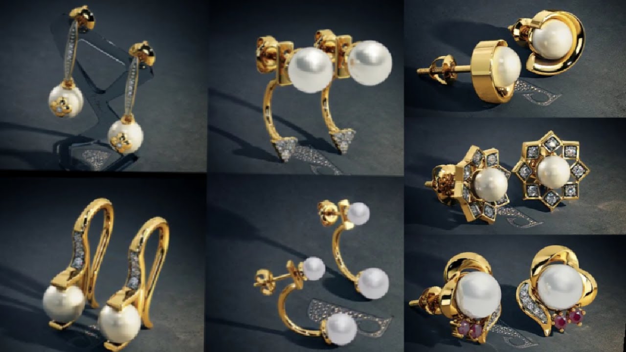 Latest pearl gold earrings designs l pearl earrings l latest earrings designs l gold jewelry...