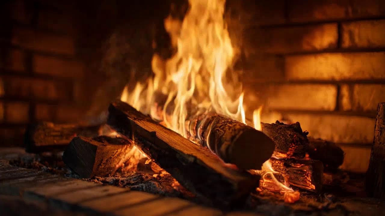 Soft Glowing Hearth and Fireplace Sounds for Late Night Comfort and Peace Vibes Vibes 🔥