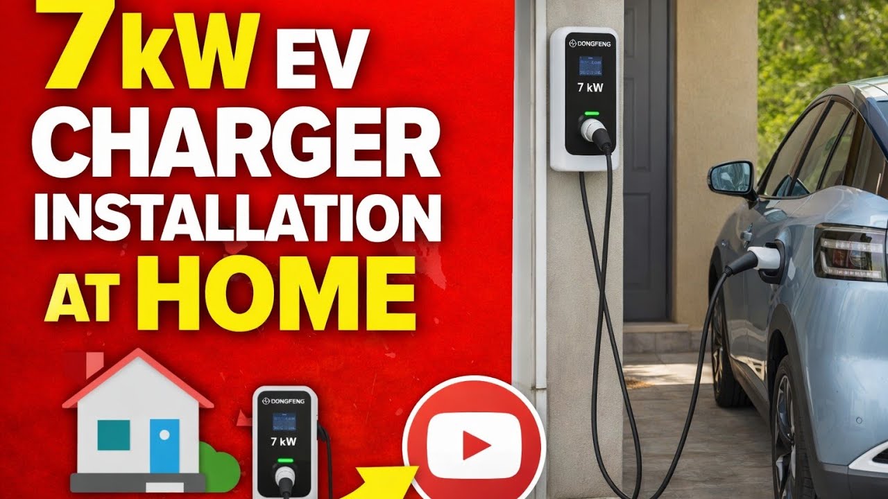 HOW TO INSTALL EV CHARGER (7KW) AT HOME #evcharging #7kwcharger #earthing 