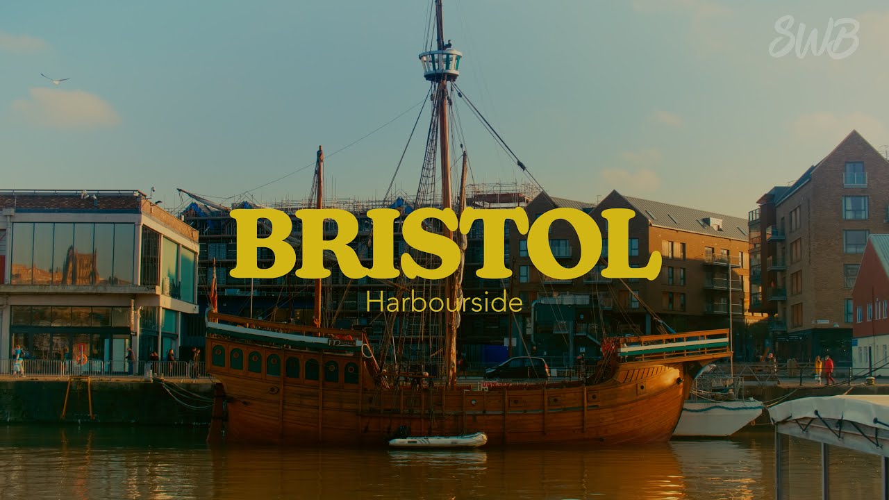 Cinematic Tour of Bristol's Harbourside at Golden Hour - 4k
