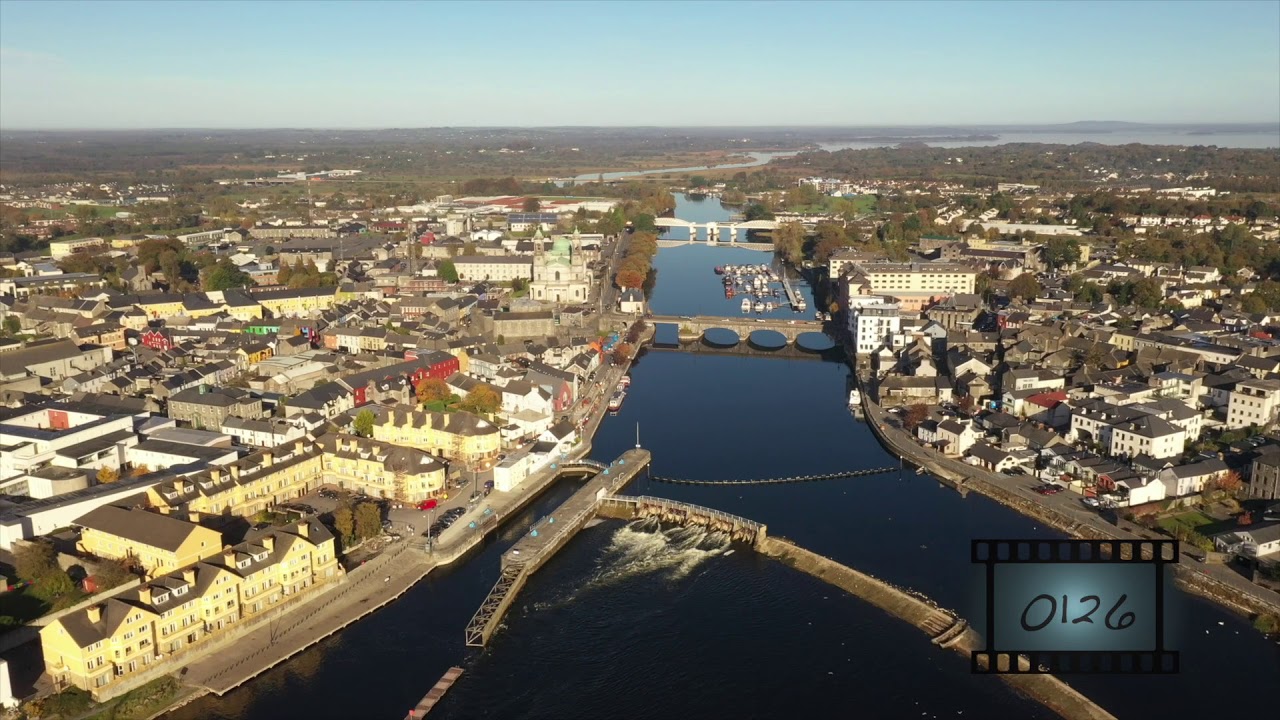 Athlone drone stock footage