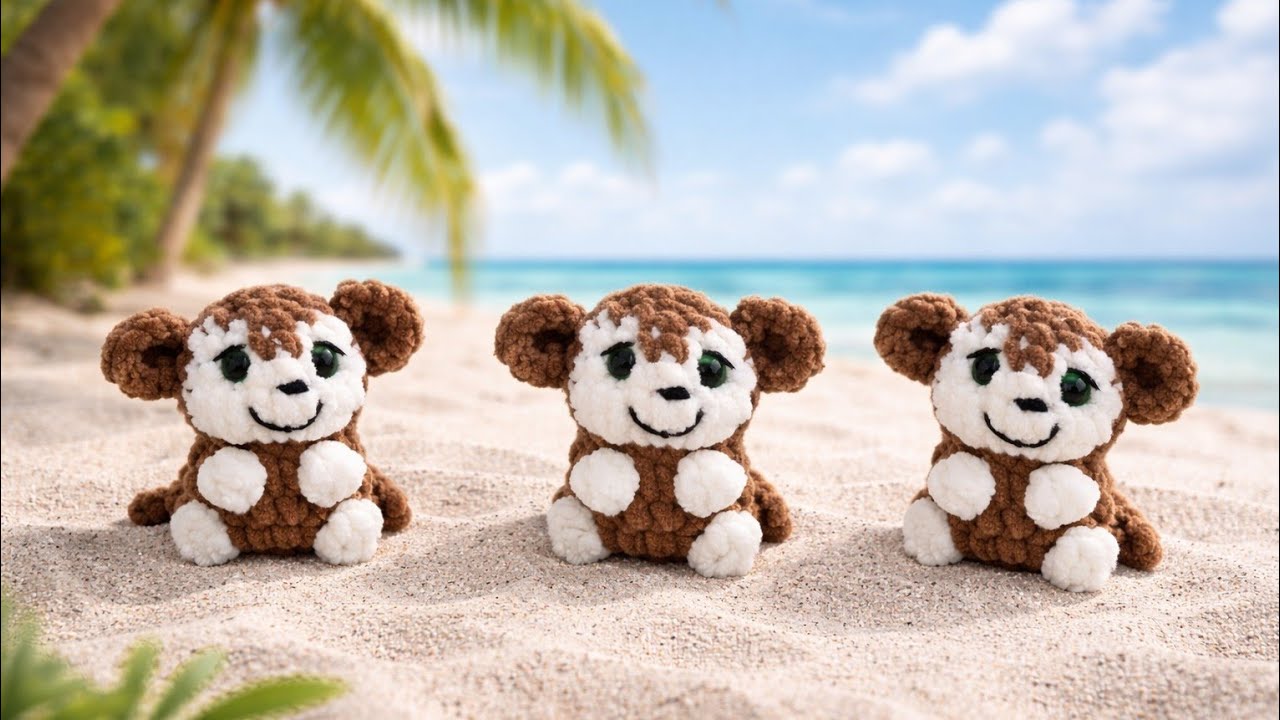 Маленькая обезьяна вязаная крючком из плюша🐵crochet monkey🐵Gehäkelter Affe