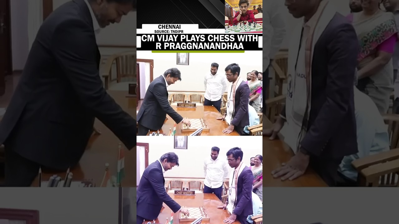 CM Vijay Playing Chess Game With Grandmaster Praggnanandhaa | CM Joseph Vijay