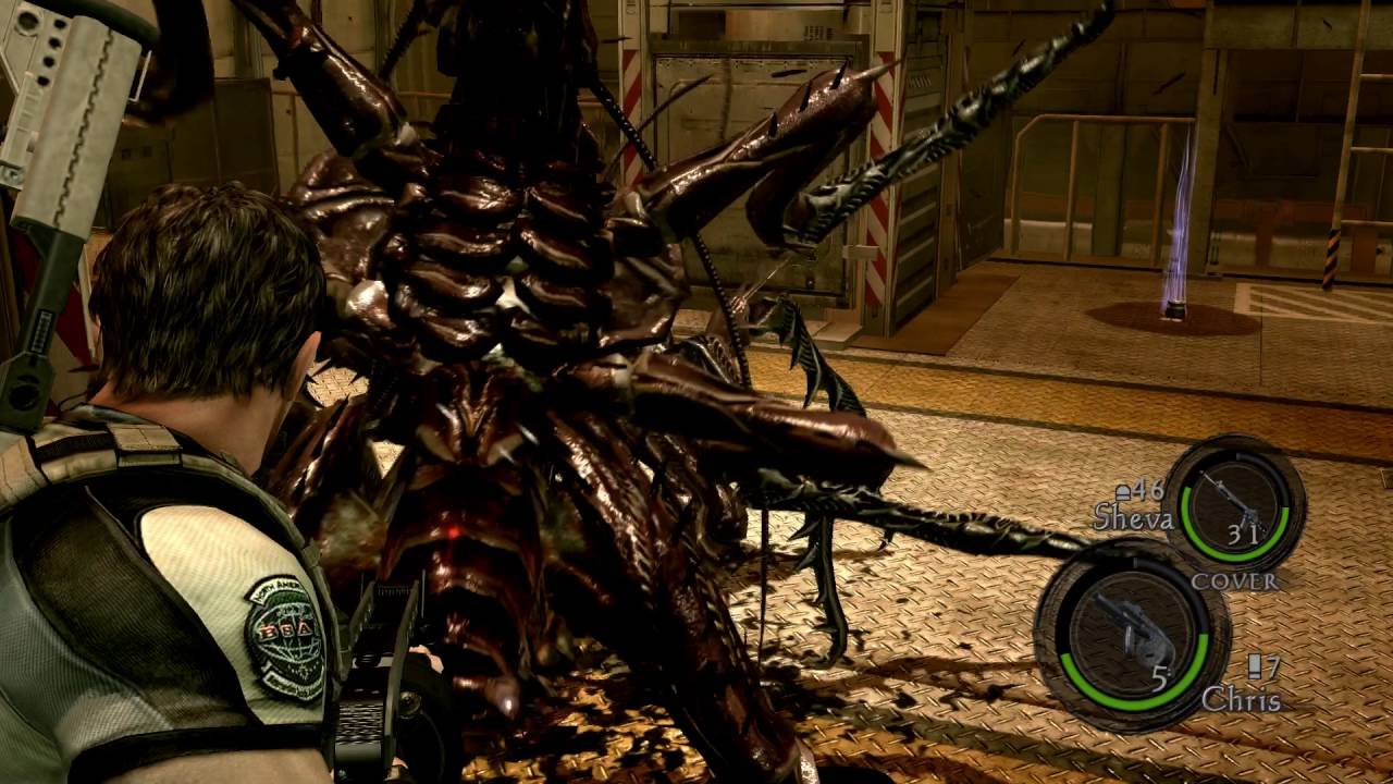 Resident Evil 5 PS4 - Chapter 6-2: Engine Room Reapers & Gatling Gun Majini Ambush (Open Gates)