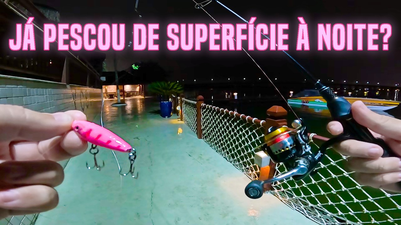 STICK de NOITE? SIM, também PEGA! PESCARIA em SÃO VICENTE, ROBALOS com ISCA ARTIFICIAL no Yacht Club
