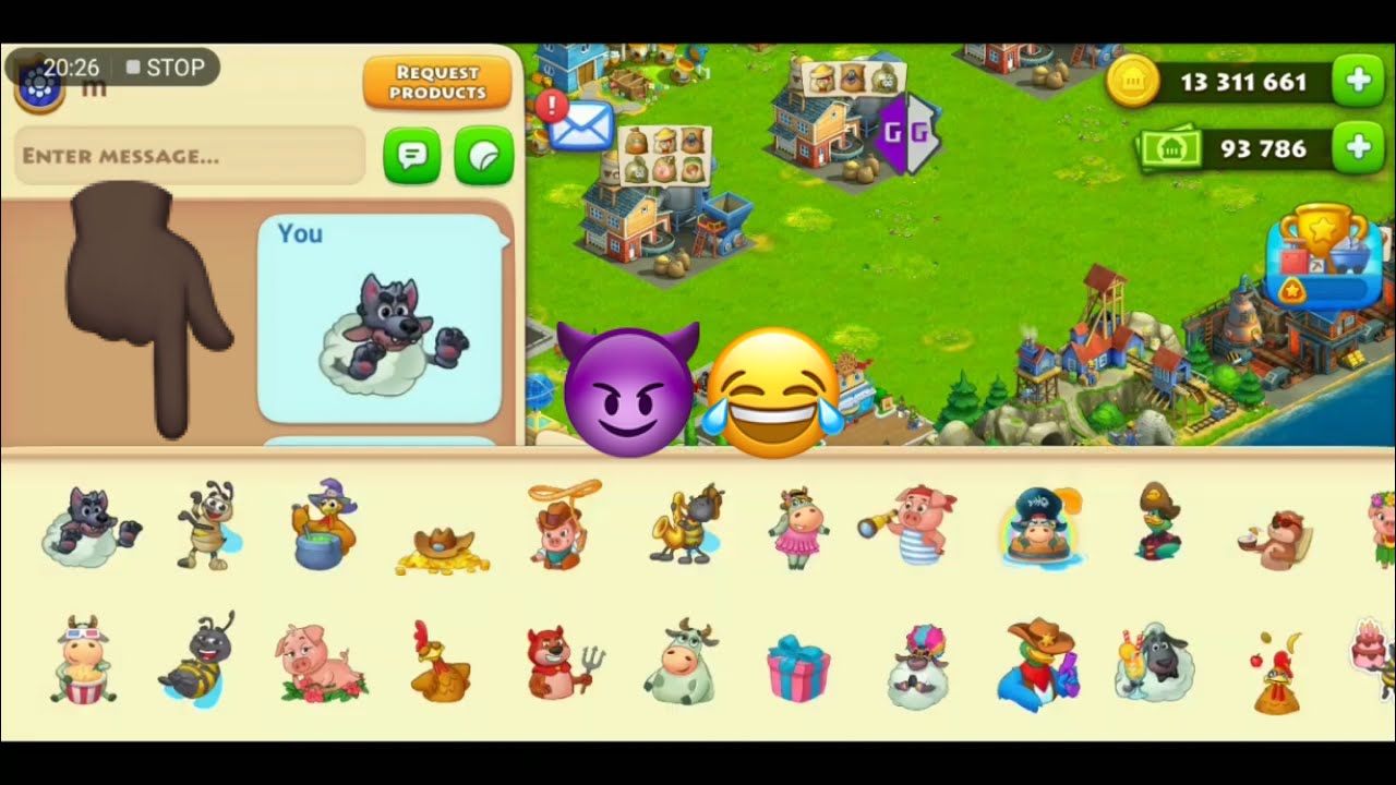 Township hack all stickers + halloween | تهكير تاون شيب فتح كل الملصقات