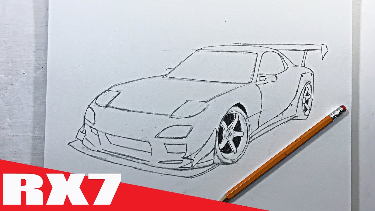 COMO DIBUJAR UN AUTO MAZDA RX7 TUNING