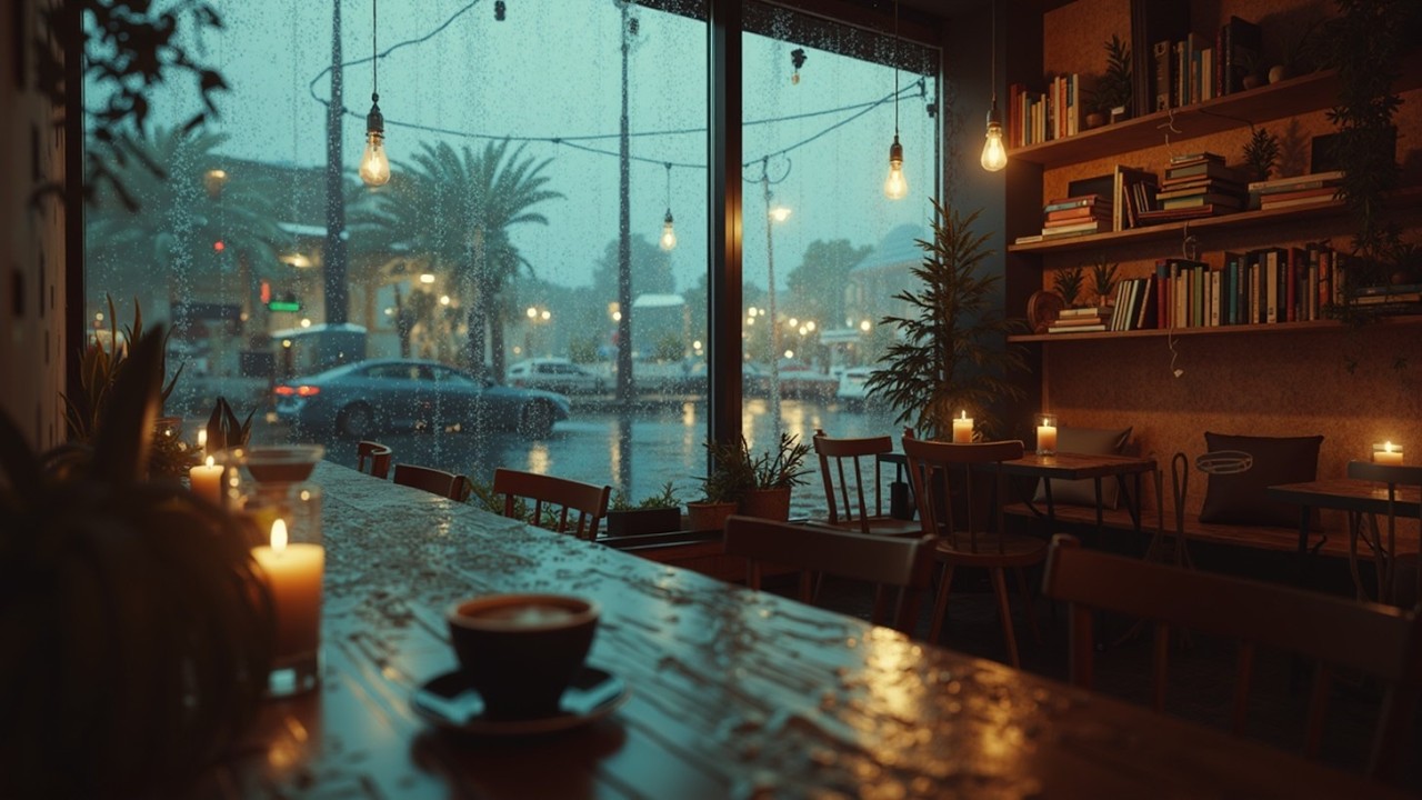 Атмосфера дождливой кофейни | Расслабляющий Smooth Jazz для учебы