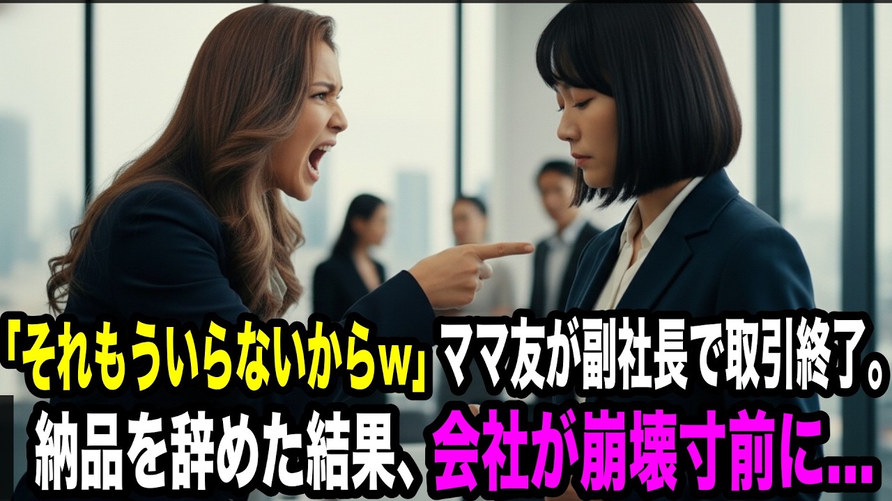 「それもういらないからw」ママ友で副社長が独断で取引終了。納品を辞めた結果、解散が崩壊寸前に...【スカッとする話】