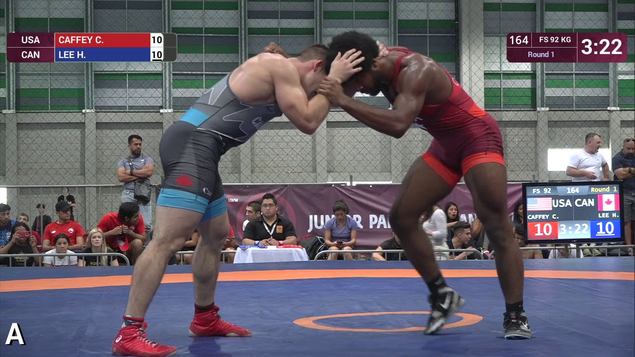 Round 1 FS - 92 kg: C. CAFFEY (USA) v. H. LEE (CAN)