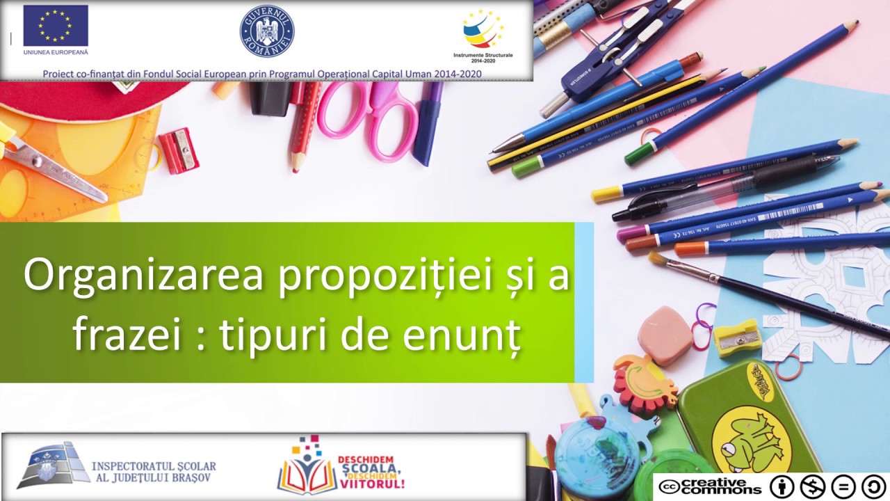 Organizarea propoziției și a frazei  tipuri de enunț
