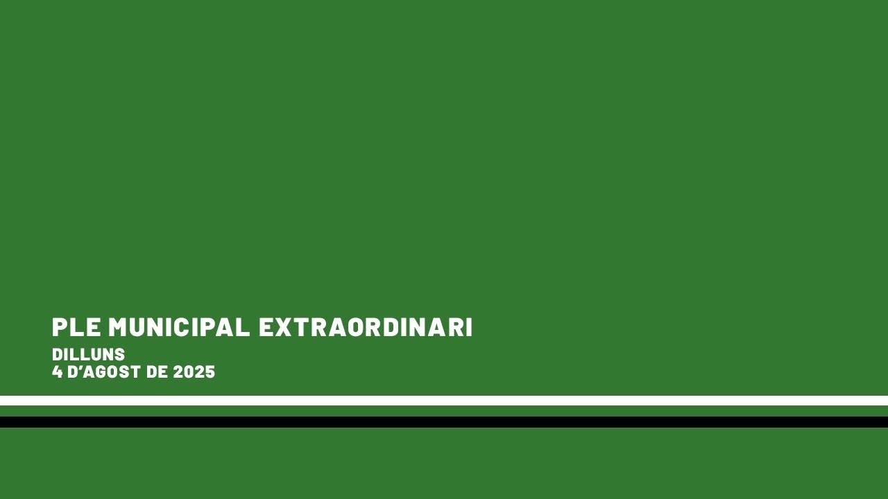 Ple Municipal Extraordinari - 04 d'agost de 2025