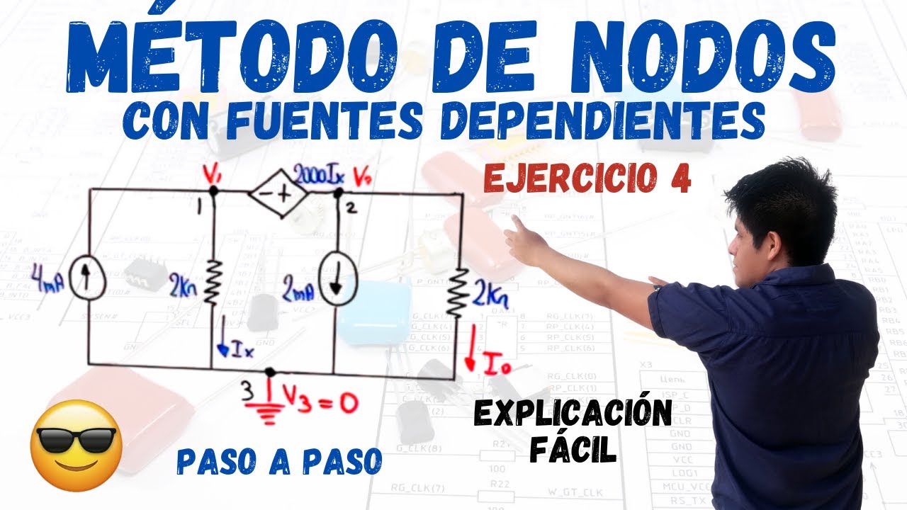 METODO de NODOS con FUENTES DEPENDIENTES💥 Nodos y SUPERNODOS😱1 EJERCICIO RESUELTO [LO QUE NO SAB&Iacute;AS]