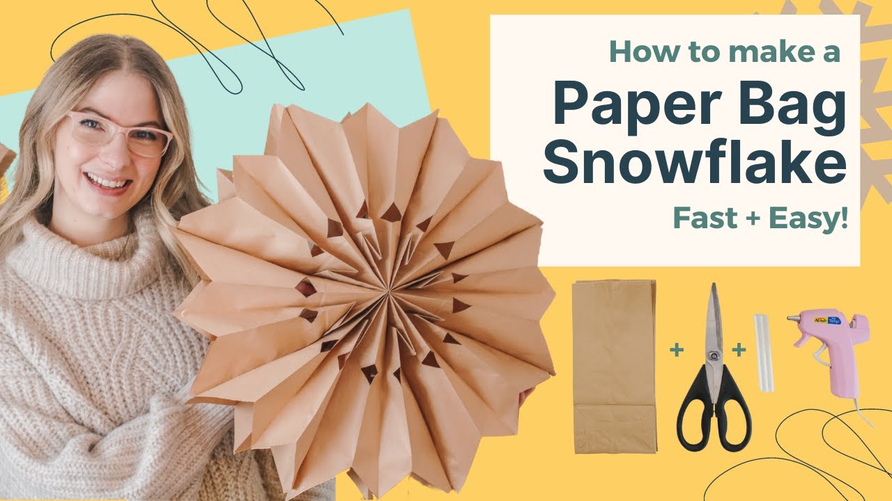 How to Make a Snowflake with Paper Lunch Bags - Fast and Easy!
