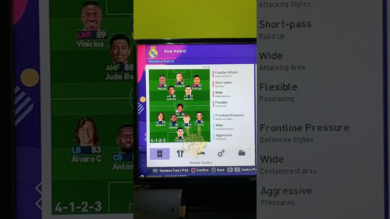 Formasi REAL MADRID 25/26 Pes 2018 #pes #gemboxpatch #ps3 #ps4 #ps5