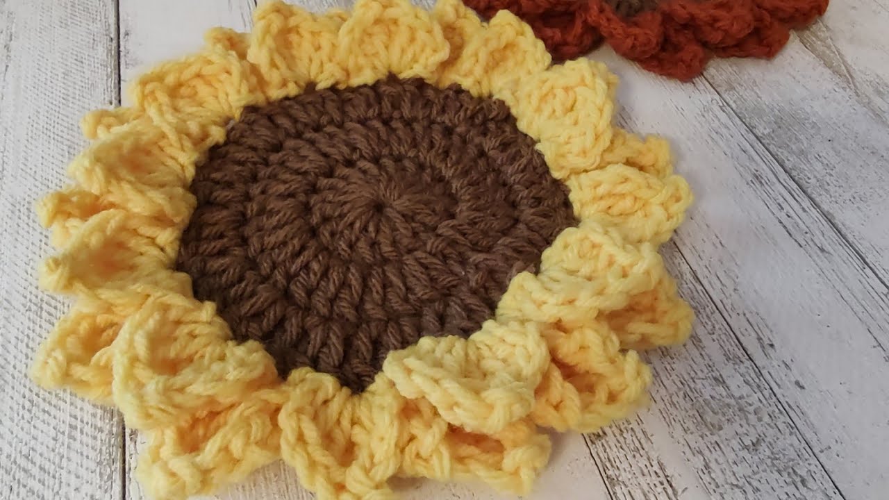3D Sunflower Cup Coaster | Crochet Coaster | Crochet | Craft | DIY