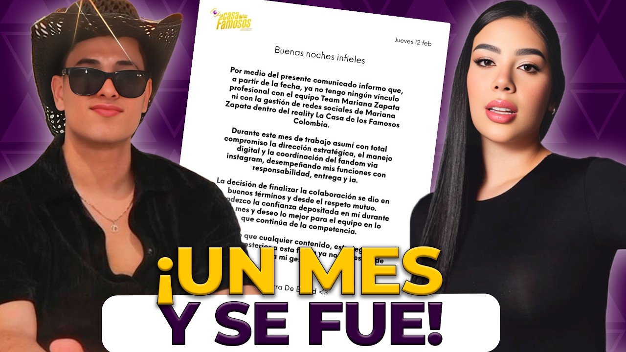 Renuncia inesperada a Mariana Zapata: Camilo Brand suelta bomba y se lava las manos | El Gordo Ariel