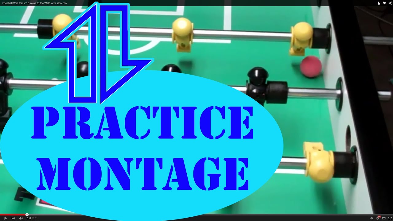Foosball Wall Pass "10 Ways to the Wall" with slow mo