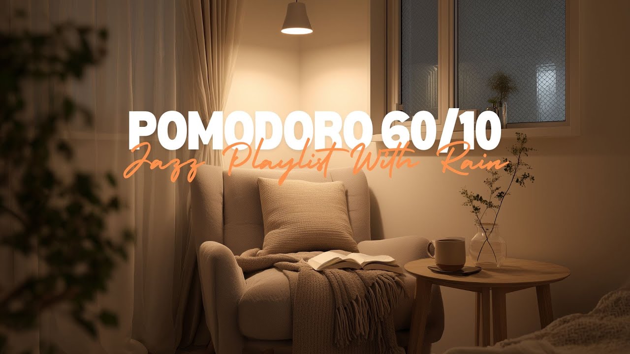 🌧️ 3 HOUR STUDY WITH ME | 60/10 Pomodoro Timer + Jazz + Rain Window  | Cozy Room Vibes