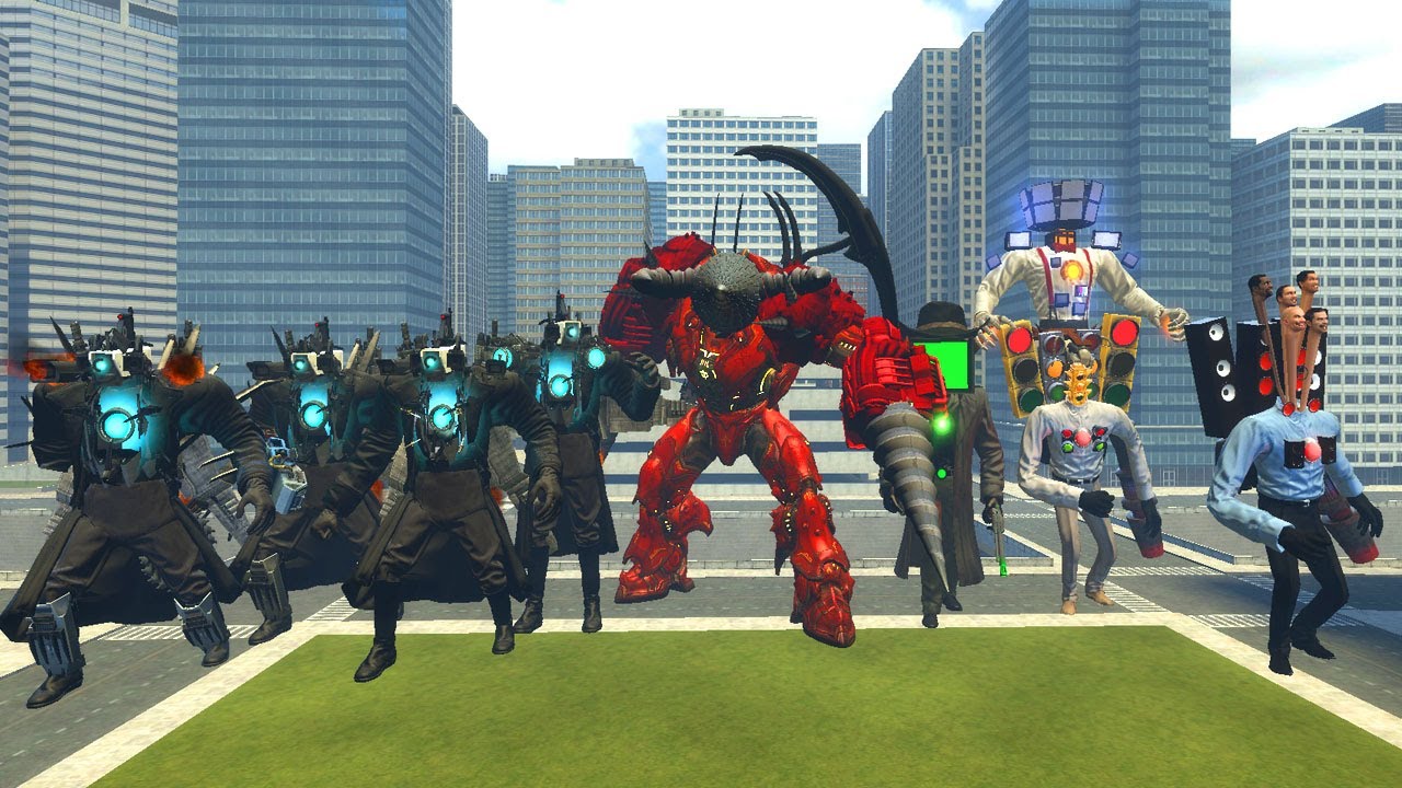 BROKEN UPGRAGED TITAN CAMERAMAN ,TV MN MECHA BOSS VS ASTRO DETAINER ,GMAN CLONE In Garry's Mod!