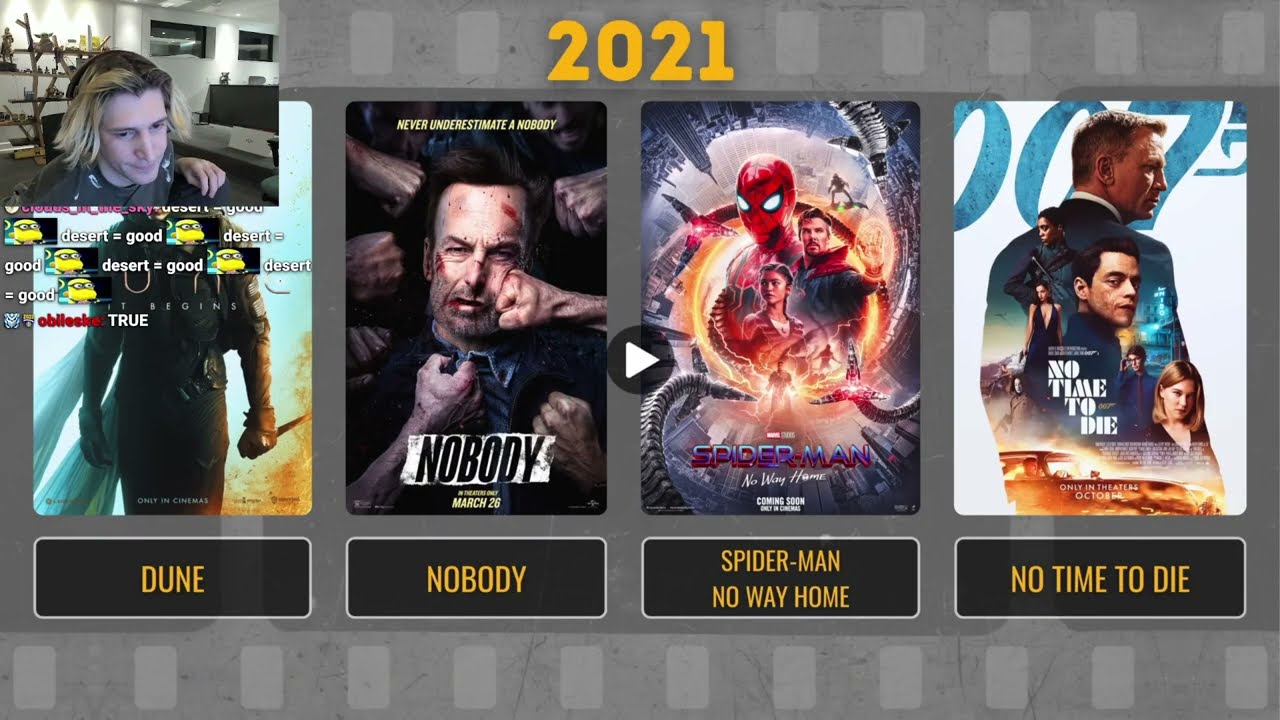 xQc Reacts to Save ONE Movie From Each Year 1975 - 2025 | Movie Quiz