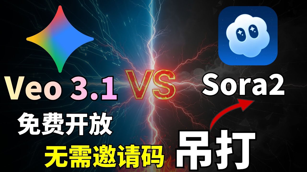 谷歌Veo3.1 免费开放！无需邀请码，保姆级教程教你2个白嫖方法，实测效果吊打Sora 2？